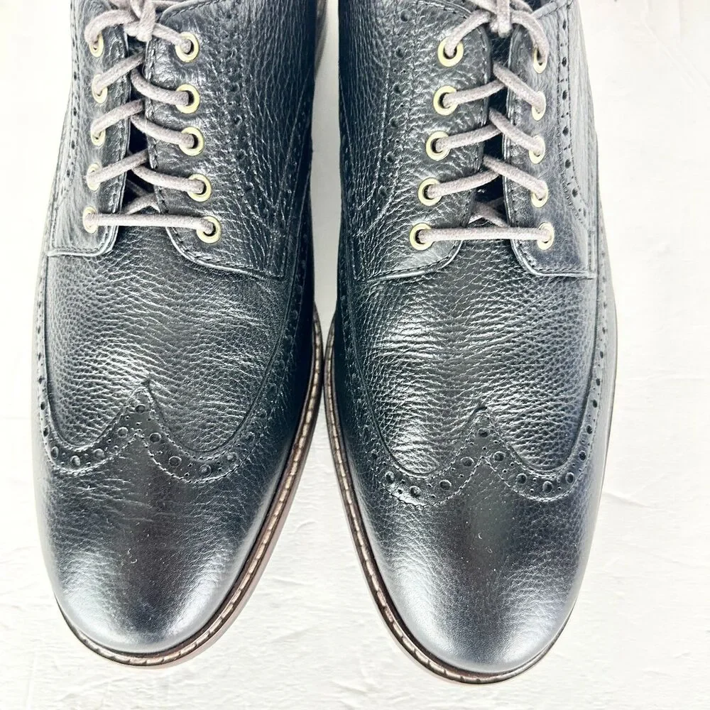 Cole Haan Men's Watson Casual Wigtip Oxford Dress Shoe Size 10 Black EUC Leather